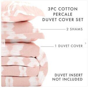 3-pc Rebecca Minkoff Tie-Dye Stripe KING Size Percale Cotton Duvet Cover Set